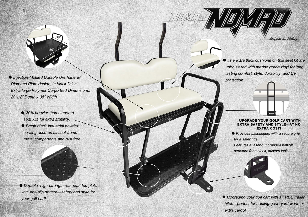 NOMAD Rear Flip Seat Frame only for Club Car DS (1982-2000.5)