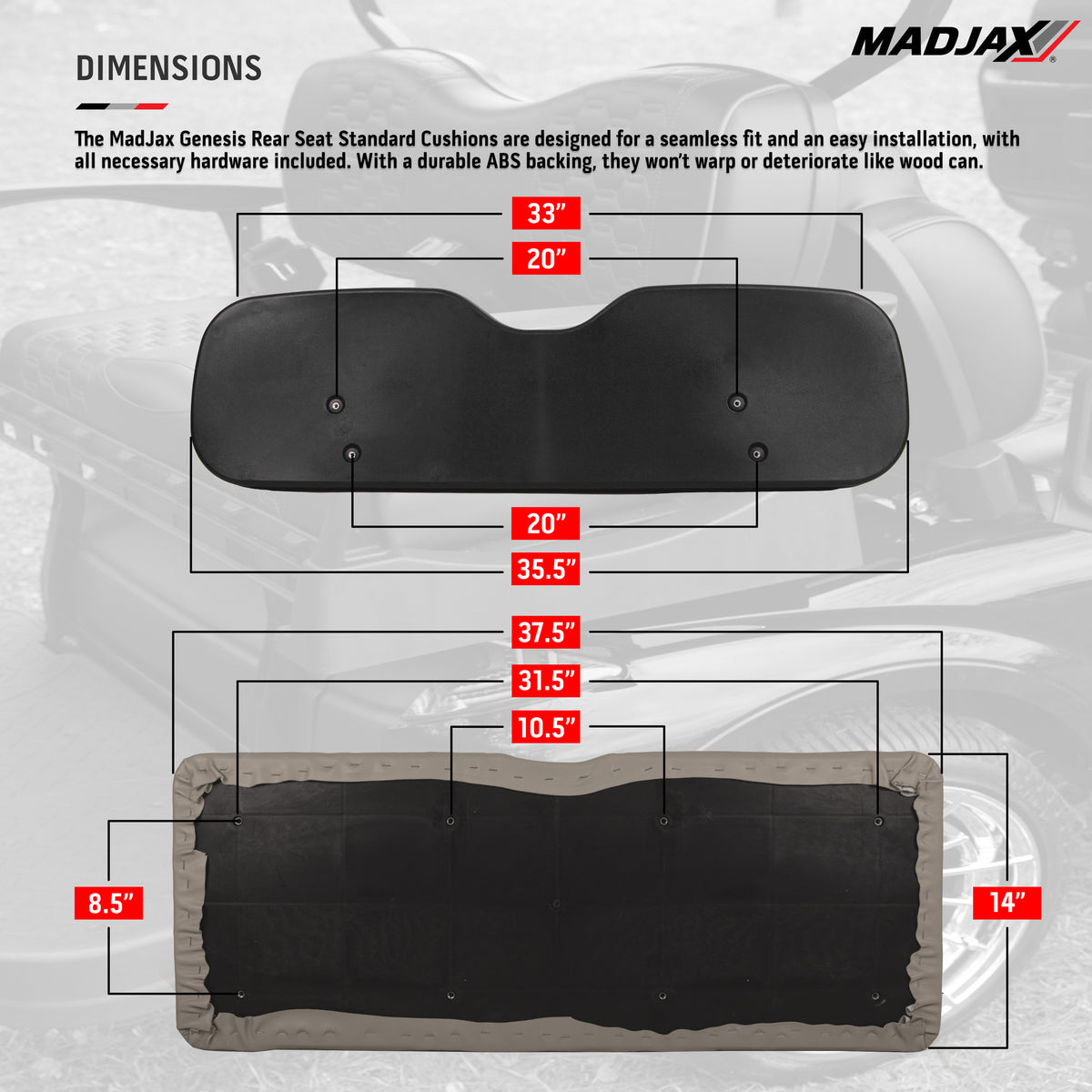 EZGO TXT MadJax® Genesis 250 Rear Seat (Years 1994.5-Up)