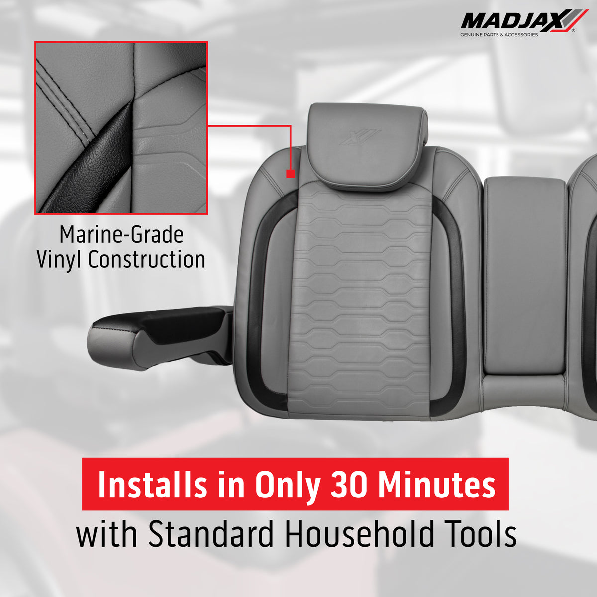 MadJax® EZGO RXV/L4/S4/Valor Commander Front Seat Cushions