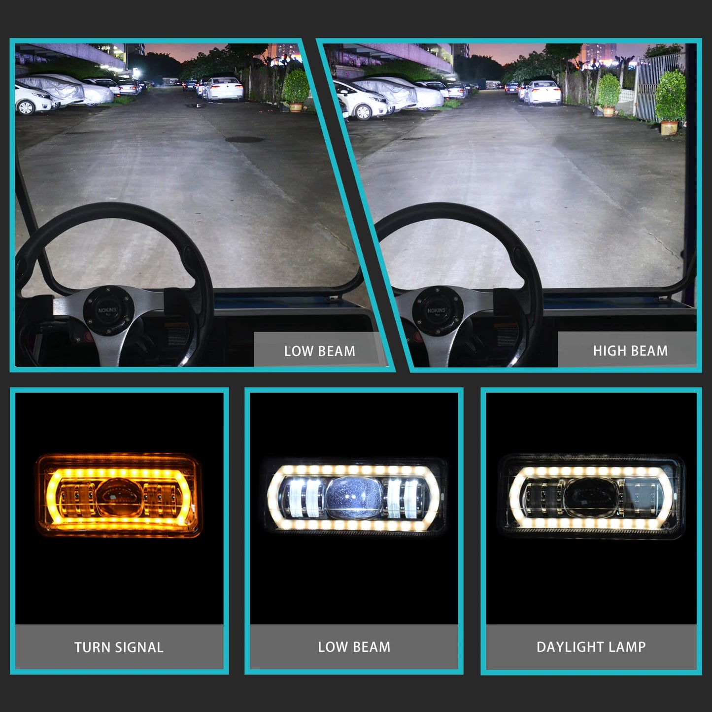 NOKINS Deluxe Plus LED Light Kit Fit Club Car DS 1993-UP