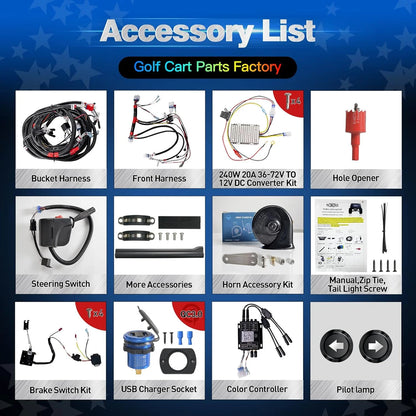 NOKINS RGB Light Kit for Club Car Tempo 2018+