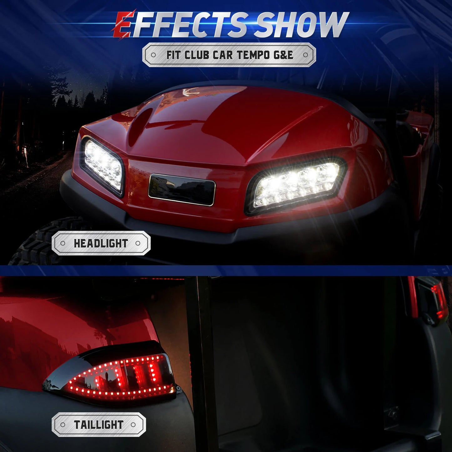 NOKINS Deluxe Plus LED Light Kit for Club Car Tempo