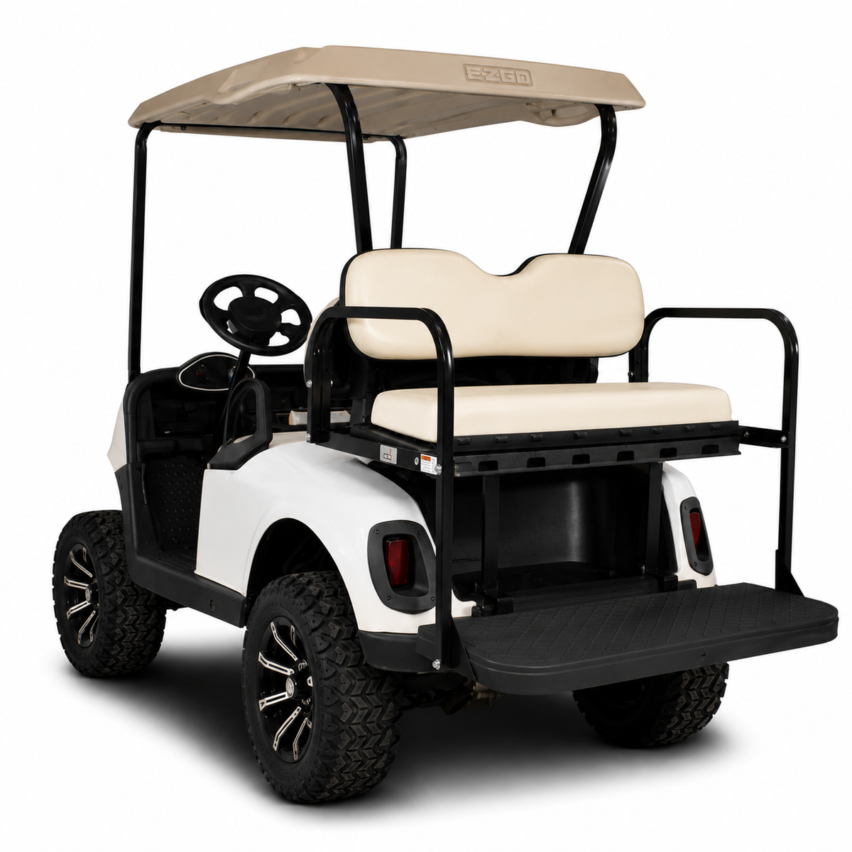 GTW® MACH3 Rear Flip Seat for EZGO RXV - Buff/White/Black