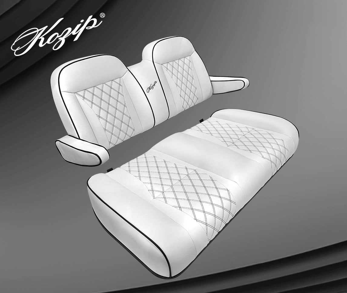 Kozip Front Seat Cushion Set – Black/White/Brown Variants - Club Car DS - (1982-up)