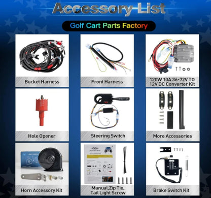 NOKINS Deluxe Street Legal Light Kit for Club Car Precedent 2004-UP Electric/Gas