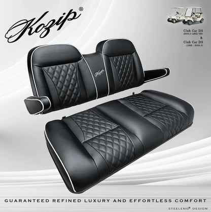 Kozip Front Seat Cushion Set – Black/White/Brown Variants - Club Car DS - (1982-up)