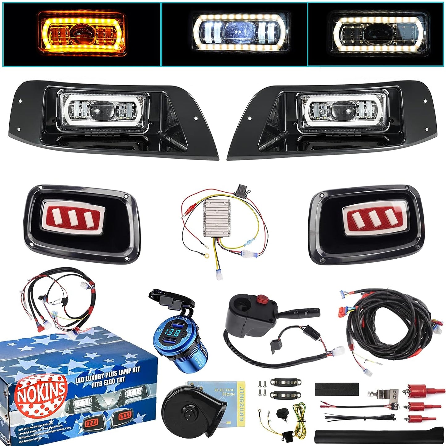 NOKINS Deluxe Plus LED Light Kit Fit EZGO TXT 1996-2013
